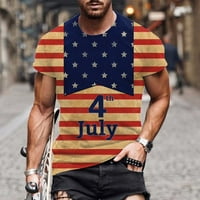Muška američka zastava Majica Ljetni casual kratki rukav Graphic Print Tops mišićnog vježbanja Atletika