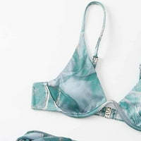 ECQKAME WOMENS kupaći odijelo za uklanjanje Žene Solidni bikini remen Bikini duboki V seksi Split kupaći