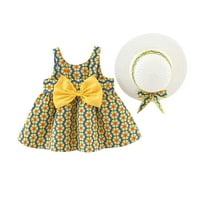 Ausyst ljetne haljine, djevojke haljine, dječje djece dječje djevojke ljetna cvjetna haljina + šešir
