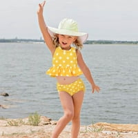 Djevojčica za kupaći kostim Ljetne babske ruffles crtanit je štampio dva kupaća odjeća bikinija