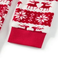 Porodica Wybzd Podudaranje božićne runo Pijamas Set Elk Snowflake uzorak jednodijelna s kapuljača sa