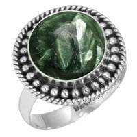 Sterling srebrni prsten prirodni serafinite ručno rađeni nakit