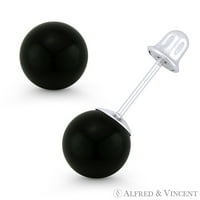 Black Ony Ball Bell-Type pričvrsne minđuše u 14k bijelo zlato
