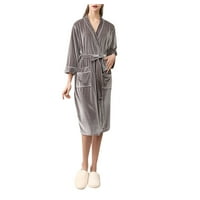 Pidžama za žene mekani udoban za odrasle par ogrtač dugi baršunasti kardigan pojas pidžama na noćnom