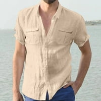 Wofedyo Muške košulje muške ležerne košulje sa dvostrukim džepom kratki rukav, elegantna isključiva