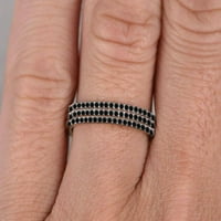 1. CARAT SPACLEBLE STAN PING CLASSKI CRNI MOISSANITE DIAMOND Vjenčani prsten za vjenčani vend Sterling
