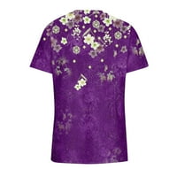 Bluze za klirens za ženske bluze modne majice uzorak ispis šarene ljubičaste l