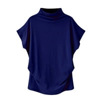 Yiwula Žene Turtleneck kratki rukav pamuk od pune ležerne bluza Top majica plus veličina majica za žene