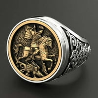 Prstenovi za žene Zlatni vitezni prsten, društvo tamno zlatni prsten, vintage prsten, dijamantski prsten,