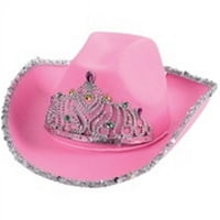 Ružičasti kaubojski šešir sa draguljima
