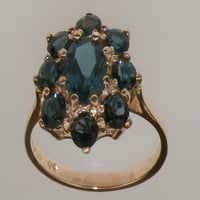 Britanci napravio je 10k Rose Gold Prirodni London Blue Topaz Womens Ring - Veličina Opcije - Veličina