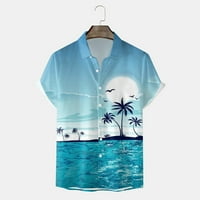 Muška modna bluza Top Tropic Style Print Hawaii Ljeto Okrenite košulju ogrlice Muške modne slobodno