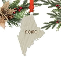 Laserski ugravirani Drvo američki državni Božićni ukrasi, dom., Louisiana, uključuje vrpcu i poklon