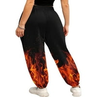 Inevnen ženske hlače Ležerne dukseve Jedinstveni tisak High Squik Fitness Jogging pantalone sa džepom