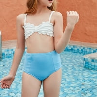 Advoicd Girls kupaći kostim kupaći kupaći kostim bikini set za odmor Dvije solidne djevojke kostimu