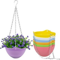Viseći sadilice za zatvorene biljke - Flower Posude na otvorenom Vrtni sadilice, posuda za lonac sa odvodnim i visećim lancem, set boja