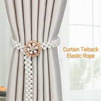 Kripyery Curking Tieback elastični konop podesiv Fau Pearl kućni ukras Delikatni legura cvijeća luk
