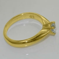 Britanci napravili 18k žuti zlatni prsten za uključivanje prirodnih akvamarine - Opcije veličine - veličine