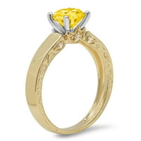 1.06ct okrugli rez žuta simulirana dijamant 14k žuta bijela zlatna godišnjica za angažman prsten veličine 6,75