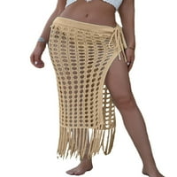 Žene seksi šuplje od suknje od mreže na plaži za suknje na plaži Ljetna riba neto kupaći kostim Sheer