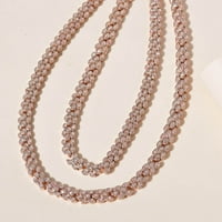 Trgovina LC Pink Diamond Okrugla Sterling Srebrna Vermeil Rose Gold Potplaćena ogrlica za žene Nakit